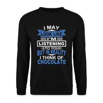 chocolate - Unisex Sweatshirt - black - Front - Alina (178cm) & Michal (187cm)