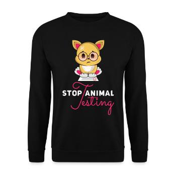 Stop Animal Testing Stops Animal Trials Gift - Unisex Sweatshirt - black - Front - Alina (178cm) & Michal (187cm)