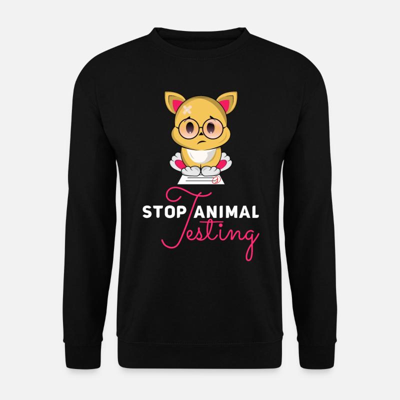Stop Animal Testing Stoppt Tier Versuche Geschenk - Unisex Pullover - Schwarz