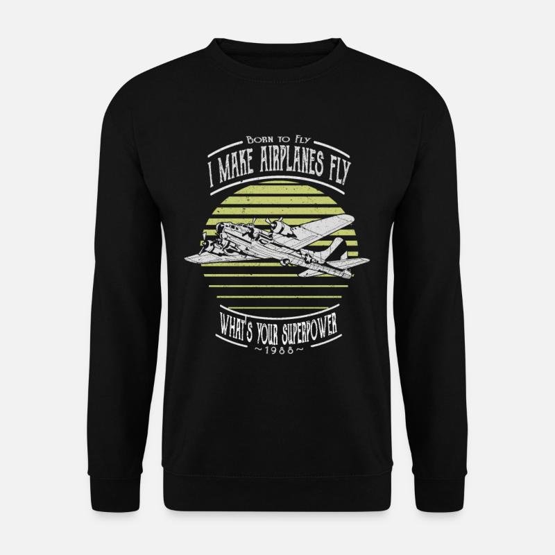 I Let Airplanes Fly Aviator Pilot Funny - Unisex Sweatshirt - black