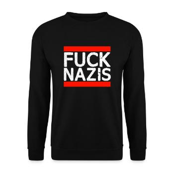 Fuck Nazis | Contre la politique légale Demo Gift - Sweat-shirt Unisexe - noir - Devant - Alina (178cm) & Michal (187cm)