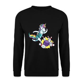 Bowling Skittles Licorne Player Cadeau Bowler - Sweat-shirt Unisexe - noir - Devant - Alina (178cm) & Michal (187cm)