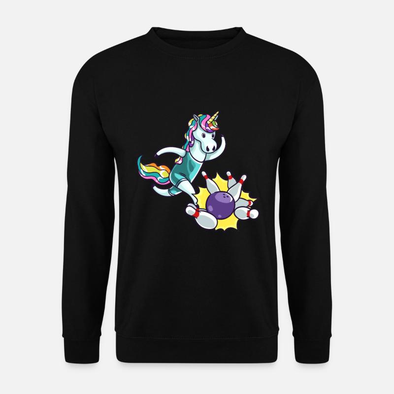 Bowling Kegeln Einhorn Spieler Bowler Geschenk - Unisex Pullover - Schwarz