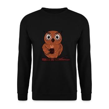 Owl Coffe Awake Caffeine bird ornithophilic poison - Unisex Sweatshirt - black - Front - Alina (178cm) & Michal (187cm)