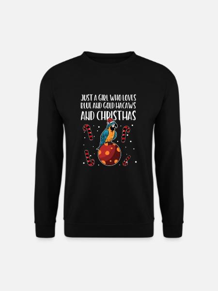 Macaw Cute Bird Christmas Girl xmas Gift - Unisex Pullover - Schwarz