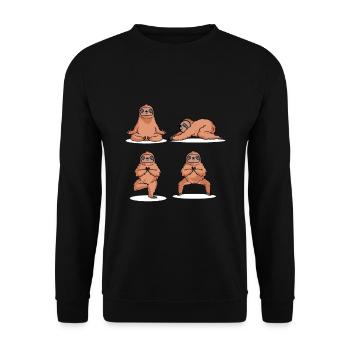 Sloth yoga positions slow slot lover gift - Unisex Pullover - Schwarz - Vorne - Alina (178cm) & Michal (187cm)