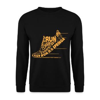 Cadeau drôle de course en cours d'exécution dans le monde entier pour - Sweat-shirt Unisexe - noir - Devant - Alina (178cm) & Michal (187cm)
