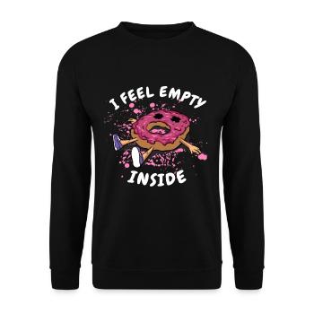 Donut. Ich fühle mich innerlich leer. Donuts - Unisex Pullover - Schwarz - Vorne - Alina (178cm) & Michal (187cm)