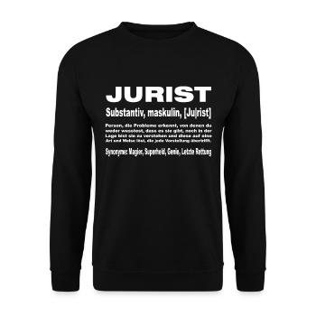 Definition Jurist - Unisex Pullover - Schwarz - Vorne - Alina (178cm) & Michal (187cm)