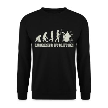Evolution Drum Drummer - Sweat-shirt Unisexe - noir - Devant - Alina (178cm) & Michal (187cm)