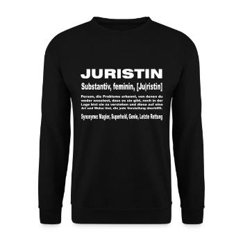 Definition Juristin - Unisex Pullover - Schwarz - Vorne - Alina (178cm) & Michal (187cm)