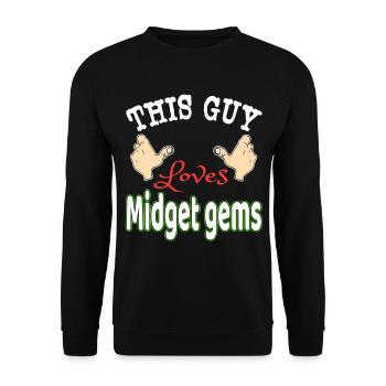 T-shirt "This Guy Loves Midget Gems" pour bijou - Sweat-shirt Unisexe - noir - Devant - Alina (178cm) & Michal (187cm)