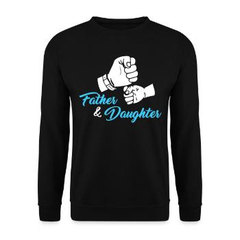 Bronntanas Athair gegen Iníon Love Hands - Unisex Pullover - Schwarz - Vorne - Alina (178cm) & Michal (187cm)