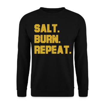 Salt. Burn. Repeat. Funny Supernatural Spirit Tee - Unisex Pullover - Schwarz - Vorne - Alina (178cm) & Michal (187cm)
