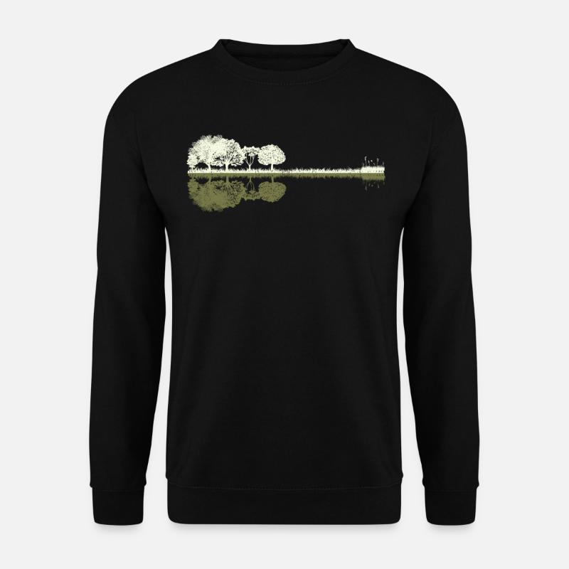 Nature Guitar T Shirt Design T-Shirt - Unisex Pullover - Schwarz