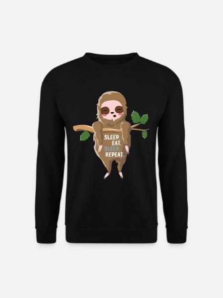 La paresse dort, mange et dort - Sweat-shirt Unisexe - noir