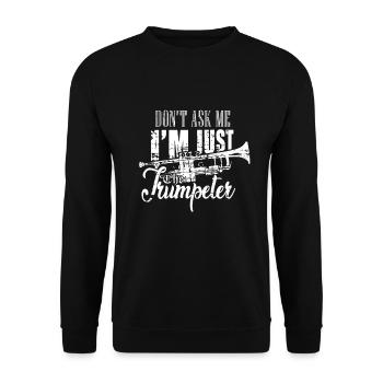 Trompete Trompeter - Unisex Pullover - Schwarz - Vorne - Alina (178cm) & Michal (187cm)