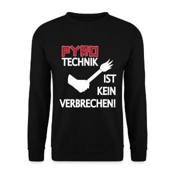 Pyrotechnik ist kein Verbrechen - Unisex Pullover - Schwarz - Vorne - Alina (178cm) & Michal (187cm)