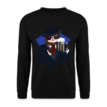 Mafia paresseux avec de la bière - Sweat-shirt Unisexe - noir - Devant - Alina (178cm) & Michal (187cm)