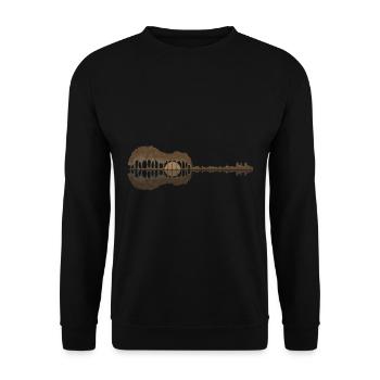 Guitare nature forêt lac réflexion soleil cadeau - Sweat-shirt Unisexe - noir - Devant - Alina (178cm) & Michal (187cm)
