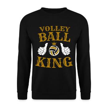 Volleyball King Volleyballer Volleyball spielen - Unisex Pullover - Schwarz - Vorne - Alina (178cm) & Michal (187cm)