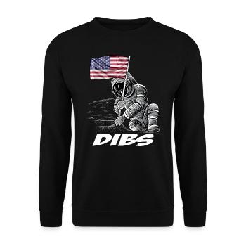 Dibs-Flagge auf Mond-Astronauten Space T-Shirt - Unisex Pullover - Schwarz - Vorne - Alina (178cm) & Michal (187cm)