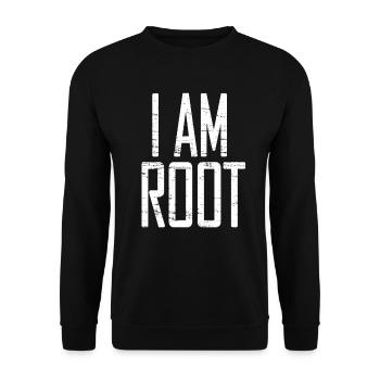 I AM ROOT - Unisex Pullover - Schwarz - Vorne - Alina (178cm) & Michal (187cm)