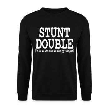 "Stunt Double (je suis celui qui fait l'autre) - Sweat-shirt Unisexe - noir - Devant - Alina (178cm) & Michal (187cm)