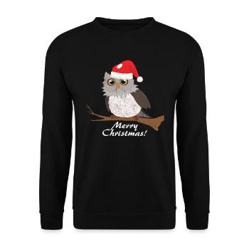 hibou - Sweat-shirt Unisexe - noir - Devant - Alina (178cm) & Michal (187cm)