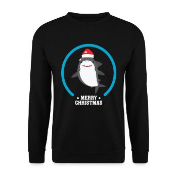 Requin Noël cadeau animal d'hiver - Sweat-shirt Unisexe - noir - Devant - Alina (178cm) & Michal (187cm)