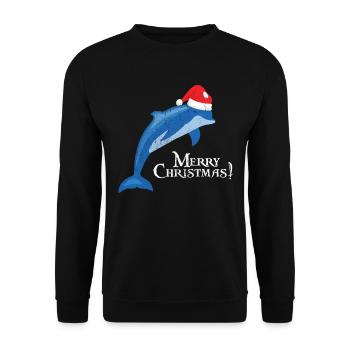 dolphin - Unisex Sweatshirt - black - Front - Alina (178cm) & Michal (187cm)