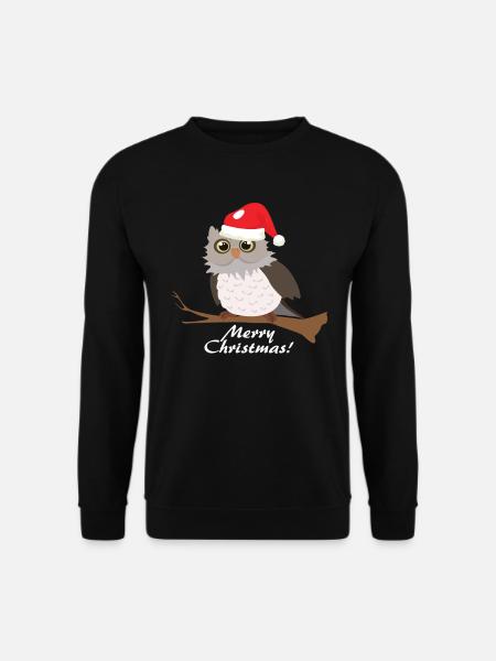 Eule Weihnachten Geschenk Tier - Unisex Pullover - Schwarz