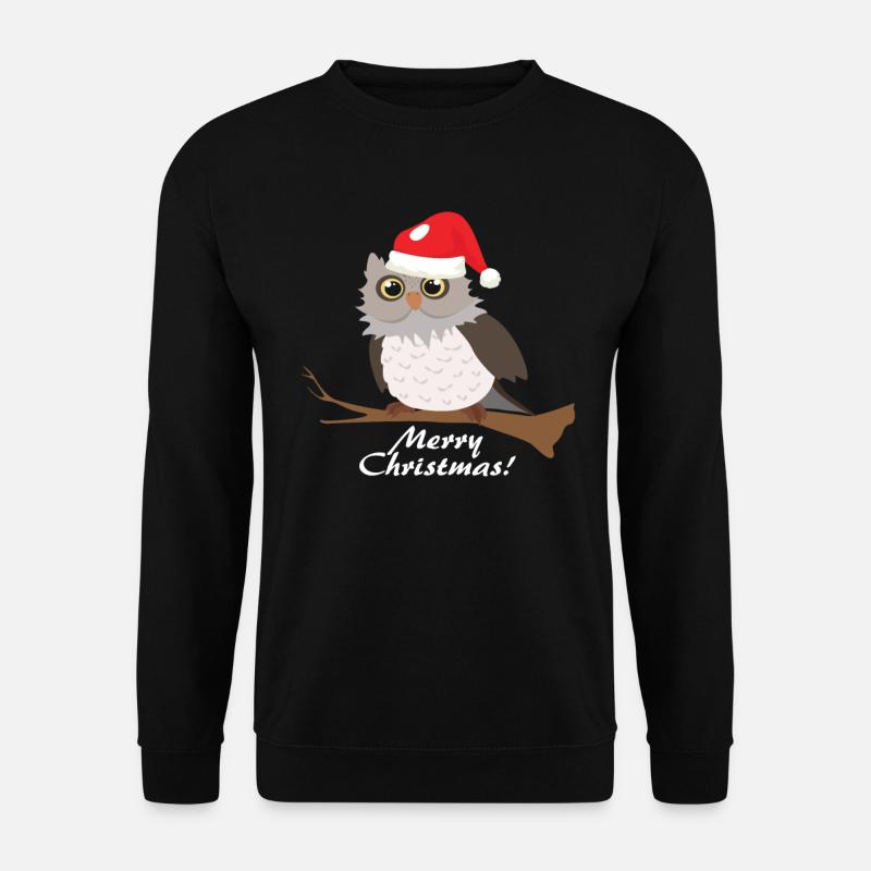 Eule Weihnachten Geschenk Tier - Unisex Pullover - Schwarz