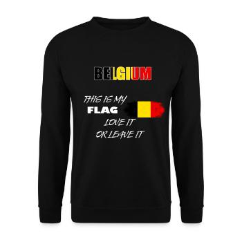 belgien - Unisex Pullover - Schwarz - Vorne - Alina (178cm) & Michal (187cm)
