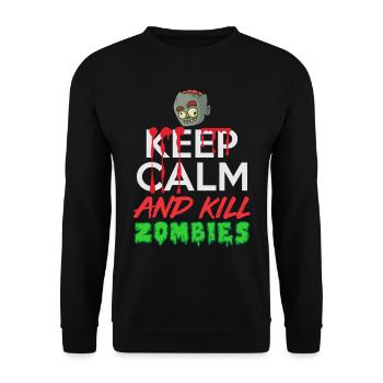 Keep Calm Zombie - Unisex Sweatshirt - black - Front - Alina (178cm) & Michal (187cm)
