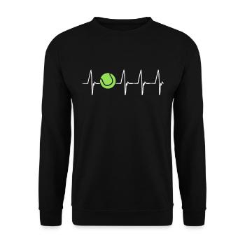 Tennis clothes tennis design figures gift - Unisex Sweatshirt - black - Front - Alina (178cm) & Michal (187cm)