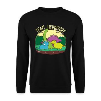 Dinosaures Enfants Bande Dessin animé Peint Cadeau - Sweat-shirt Unisexe - noir - Devant - Alina (178cm) & Michal (187cm)