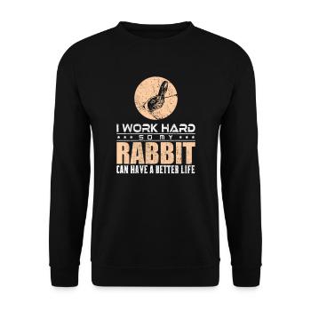 Kaninchen Hase - Unisex Pullover - Schwarz - Vorne - Alina (178cm) & Michal (187cm)
