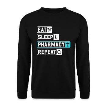 Eat Sleep Pharmacy Repeat Apotheker Shirt - Unisex Pullover - Schwarz - Vorne - Alina (178cm) & Michal (187cm)