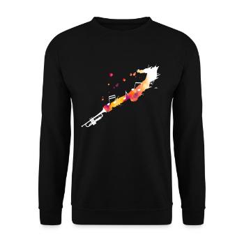 Trumpet with music notes - Unisex Sweatshirt - black - Front - Alina (178cm) & Michal (187cm)