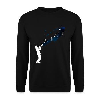 Trompeter Jazzmusik Weltraum - Unisex Pullover - Schwarz - Vorne - Alina (178cm) & Michal (187cm)