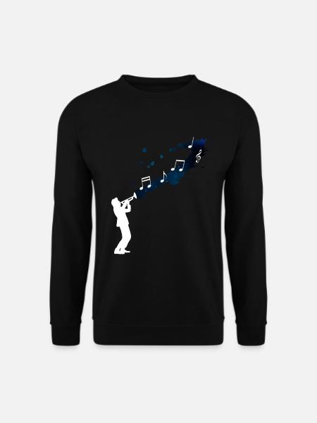 Trompeter Jazzmusik Weltraum - Unisex Pullover - Schwarz