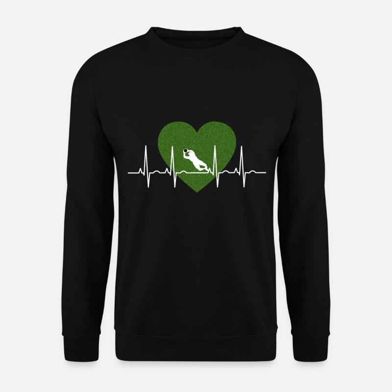 Herzschlag Torwart Fußball - Unisex Pullover - Schwarz