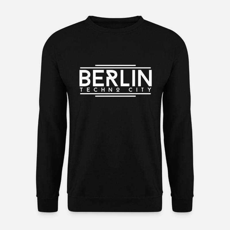 Berlin Techno City | Rave Party Musik Geschenk - Unisex Pullover - Schwarz