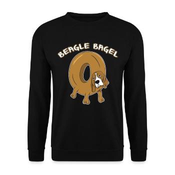 Essen Food Pizza Bagel Beagle Hund Dog Hunderasse - Unisex Pullover - Schwarz - Vorne - Alina (178cm) & Michal (187cm)