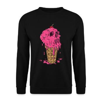 Essen Food Pizza Fastfood Brainfood Ernährung Eis - Unisex Pullover - Schwarz - Vorne - Alina (178cm) & Michal (187cm)