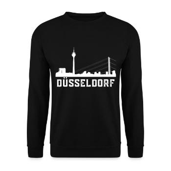 Dusseldorf skyline - Unisex Sweatshirt - black - Front - Alina (178cm) & Michal (187cm)