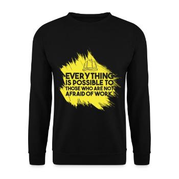 travailleur de la construction - Sweat-shirt Unisexe - noir - Devant - Alina (178cm) & Michal (187cm)