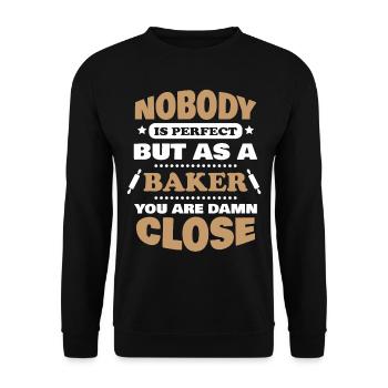 Bäcker - Unisex Pullover - Schwarz - Vorne - Alina (178cm) & Michal (187cm)