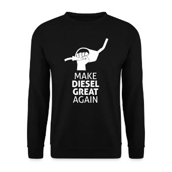 Make Diesel great again - Contre l’interdiction de la conduite diesel - Sweat-shirt Unisexe - noir - Devant - Alina (178cm) & Michal (187cm)